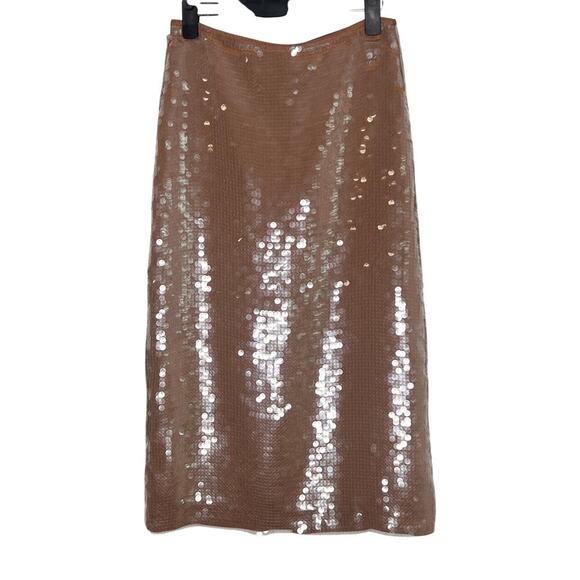 Madewell Sequin High Waisted Midi Pencil Skirt Fallen Timber N0100 Women 0 NWT - Picture 4 of 14